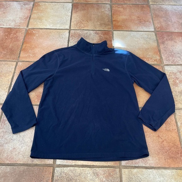 The North face fleece 1/2 zip pullover navy blue large - Picture 1 of 6